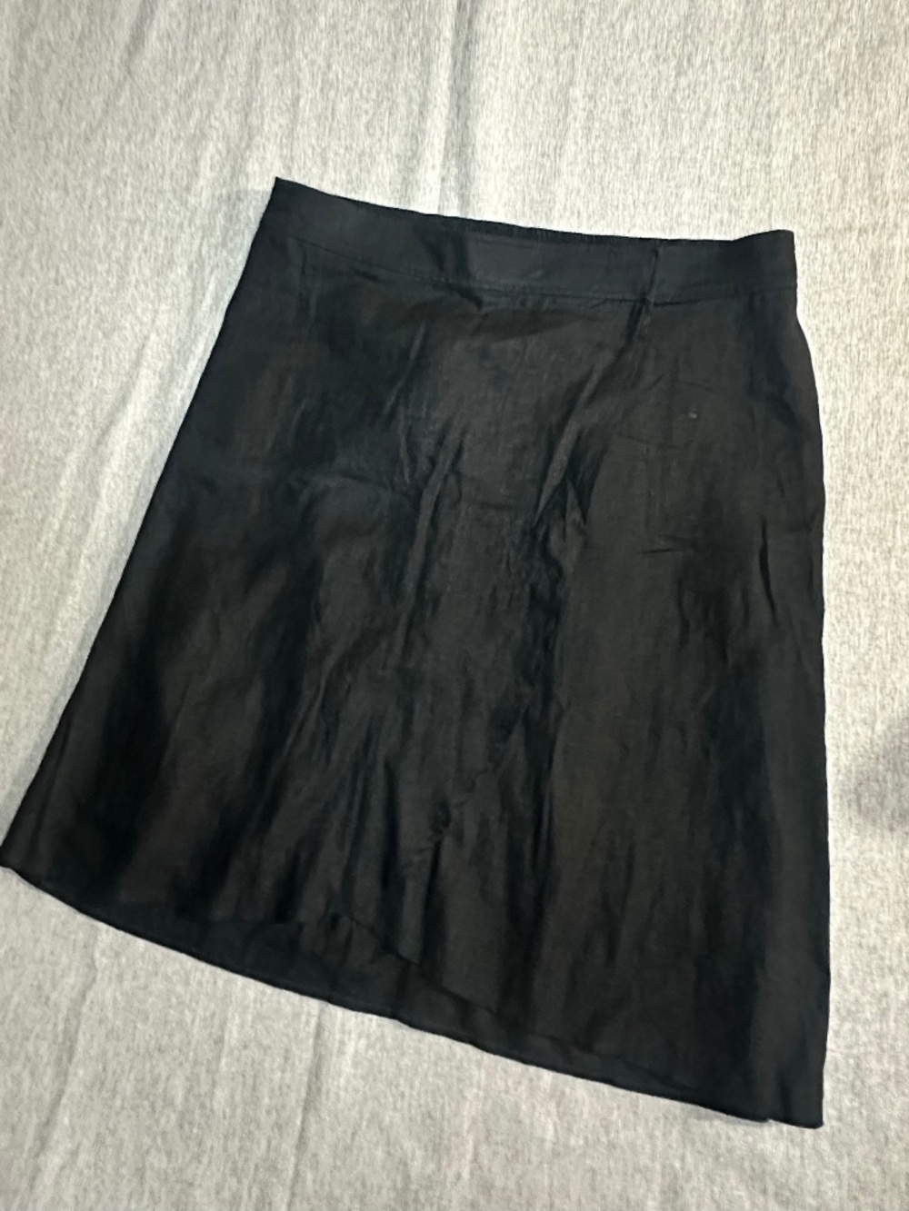 Ava & Viv Size 1X Black Linen Blend Classic A-Line Mini Skirt
